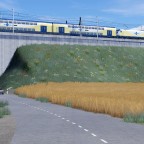 Metronom auf dem Bahndamm