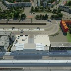 Baustelle Orleansplatz, der 145er Bus verkehrt schon mal.
