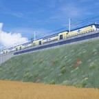 Metronom auf dem Bahndamm
