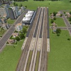 Bahnhof mit Gleisbett