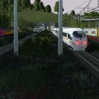 Hochgeschwindigkeitsstrecke mit Ausweichbahnhof