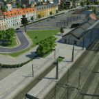 Bus station in front of the train station
