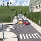 Trefen der Straßenbahn Linien 6 und 8