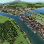 Der neue Containerhafen und blick auf den Güterbahnhof