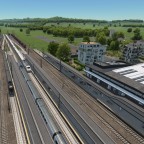 Bahnhof - seitlicher Blick auf Gleisvorfeld