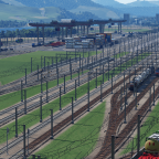 Sicht auf einen Teil des Güterbahnhofes und dem Containerterminal
