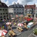 Food square with live music. // Lebensmittelquadrat mit Live-Musik.