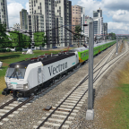 Flixtrain mit alten Wagen.