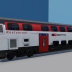 Restaurant, Familien Wagen und 1. Klasse im Dosto der SBB