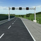 Matrixborden - Niederländische Fahrbahn und Geschwindigkeitsanzeige