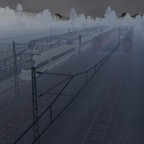 Nebliger Morgen und viel Vekehr am Kleinstadtbahnhof