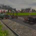 Ausfahrt der 2 Regiozuge aus Heilbad