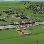 Blick vom Hügel auf die Cargo Station