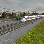 ICE 3 fährt durch den Berliner Bahnhof