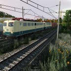 BR 140 in Doppeltraktion mit Kohlezug