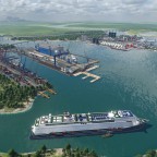 MV-Werft und kleiner Containerhafen