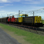 A Pair 6400's pulling a heavy goods train