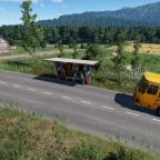 Bus station in the late USSR's countryside