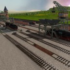 Betriebshof mit Bekohlung, Schlackengrube und Wartungsgruben. BR 01.10 vorne und BR 50 ganz Links