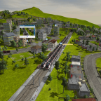 Der Zug hält in Farnsworth-Branch
