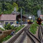 Old little train and station