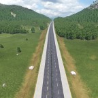Autobahnabschnitt mit Bauarbeiten