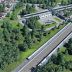 Keilbahnhof in Minden Blickrichtung West