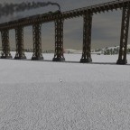BR53 hauling timber across the bridge