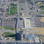 Trains converging at Tennoji Station