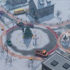 Weihnachtsschmuck im Kreisverkehr..