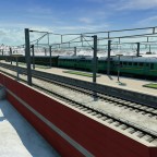 Durchfahrt einer 2M62Y durch den künftigen Vorortbahnhof von Ozeretskoye
