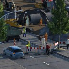 Baustelle mit Absperrung