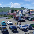 Schüttgutzug bei der Fahrt durch Zugelhausen