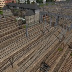Ein Stellwerk im Mastenwirrwarr