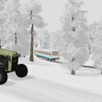 Strohgäubahn-VT410 und VT411 im winterlichen Wald