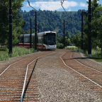 Straßenbahn der Verkehrsgesellschaft Bregenz auf dem Weg nach Dornbirn