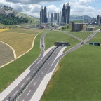 Unterirdische Autobahn und Fortschritt der Stadt