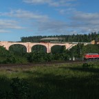 Zwei Züge auf zwei Brücken