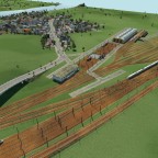 Bahnbetriebswerk mit Wagenausbesserung