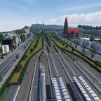 Blich von Rehau HBF in die Stadt