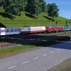 BR 218 kreuzt Fernverkehr im Jahr 1986 (2.12.2023)
