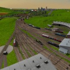 Ausbesserungswerk mit Blick auf die Historische Holzbrücke