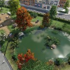 Picnic area and lake in the city park. // Picknickplatz und See im Stadtpark.