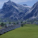 Berner Oberland-Bahn vor Eiger und Mönch