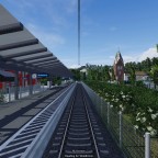 Dorf Bahnhof auf einem Berg