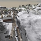Nordeinfahrt in den Bahnhof Telfs