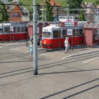Mehrgleisige Straßenbahn-Haltestelle für mehrere Linien am Hauptbahnhof in Burgstall geht als Provisorium in Betrieb - 11.11.1977