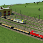 Eine BR145 von Captrain und Railion Logistic holen sich Fabrikneue Res687 ab