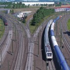 Gleise Richtung Ulm/Stuttgart und Ingolstadt/Nürnberg (fiktiv)