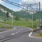 Zahnradbahn in der Ortsdurchfahrt